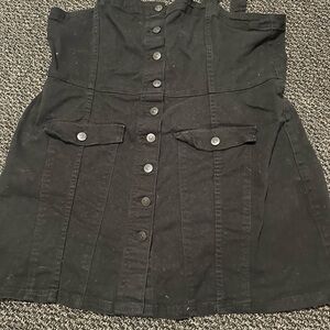 Divided Black Button-Up Denim Dress